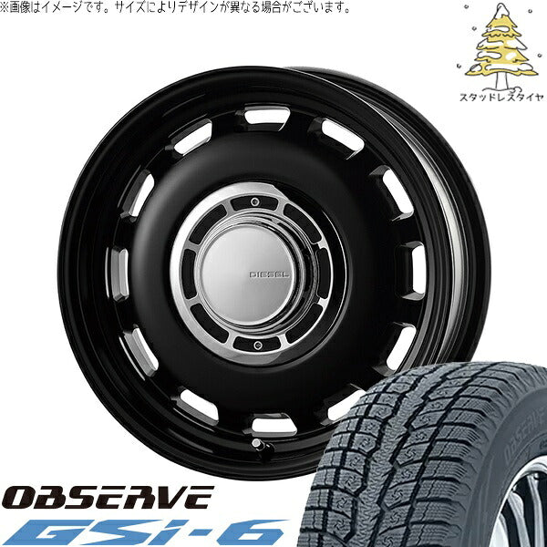 トーヨータイヤ オブザーブ Gsi-6 (OBSERVE Gsi-6) 175/80R16 + クロスブラッド ディーゼル サテンブラック 16インチ 5.5J +20 5H139.7P スタッドレス・ホイール4本セット。1枚目。