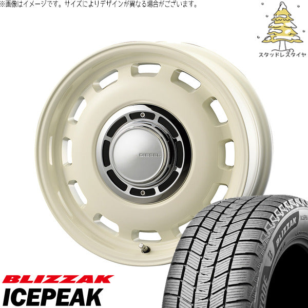 ブリヂストン ブリザック ICEPEAK 215/70R16 + クロスブラッド ディーゼル ミスティックホワイト 16インチ 5.5J +20 5H139.7P スタッドレス・ホイール4本セット。1枚目。