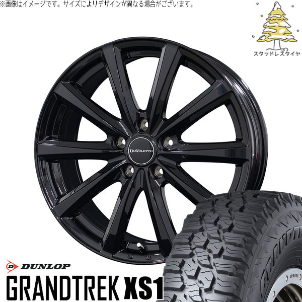 ダンロップ グラントレック XS1 215/70R16 + D.TEN ブラック 16インチ 6.5J +48 5H114.3P スタッドレス・ホイール4本セット。1枚目。