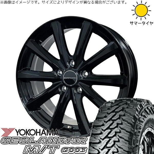 ヨコハマタイヤ ジオランダー M/T G003 (GEOLANDAR M/T G003) 215/70R16 + D.TEN ブラック 16インチ 6.5J +48 5H114.3P サマー・ホイール4本セット。1枚目。