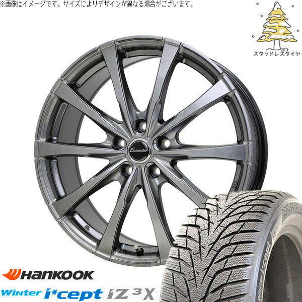 ハンコック ウィンターアイセプト IZ3X W636A 235/60R18 + エクシーダー E08 ダークシルバー 18インチ 7J +39 5H114.3P スタッドレス・ホイール4本セット。1枚目。
