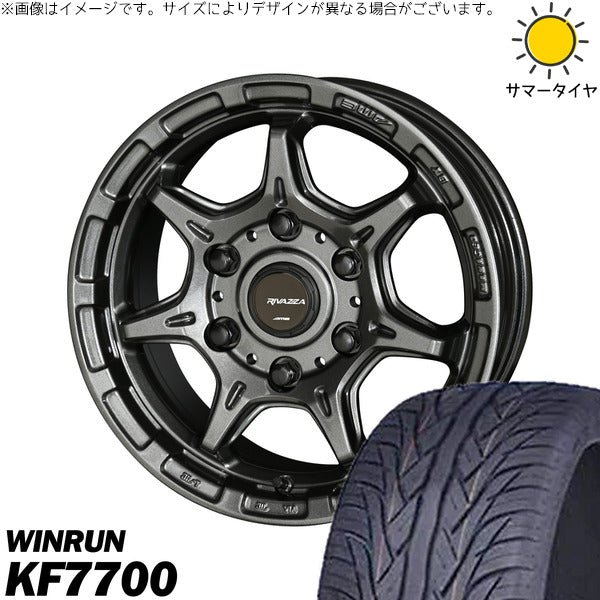 ウィンラン R350 195/80R15 + RIVAZZA FBF-7 ガンブラック 15インチ 6.0J +33 6H139.7P サマー・ホイール4本セット。1枚目。