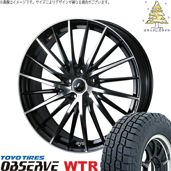 トーヨータイヤ オブザーブ W/T-R 245/65R17 + レオニス FR パールブラック/ミラーカット 17インチ 7J +42 5H114.3P スタッドレス・ホイール4本セット。1枚目。