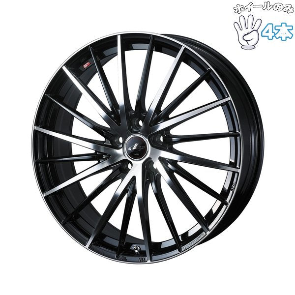 17インチ アルミホイール 5穴100 | ウェッズ レオニス FR パールブラック/ミラーカット 7J 4本