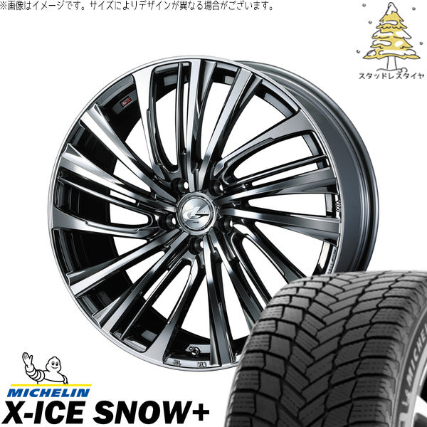 ミシュラン エックスアイス スノー+ 215/50R17 + レオニス FS ブラックメタルコート/ミラーカット 17インチ 6.5J +52 5H114.3P スタッドレス・ホイール4本セット。1枚目。