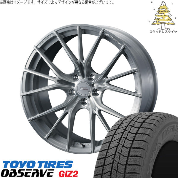 トーヨータイヤ OBSERVE 215/45R18 + エフゼロ FZ-1 ブラッシュド 18インチ 7.5J +38 5H114.3P スタッドレス・ホイール4本セット。1枚目。