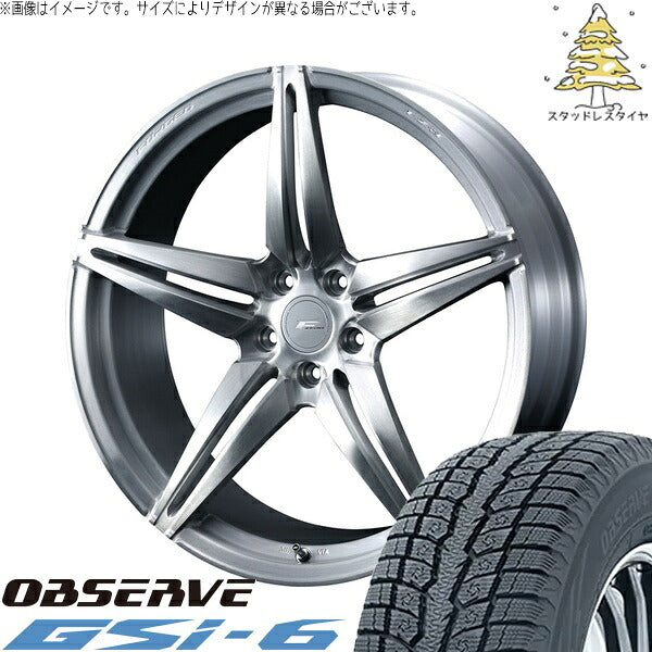 トーヨータイヤ オブザーブ Gsi-6 235/55R19 + エフゼロ FZ-3 ブラッシュド 19インチ 8J +45 5H114.3P スタッドレス・ホイール4本セット。1枚目。