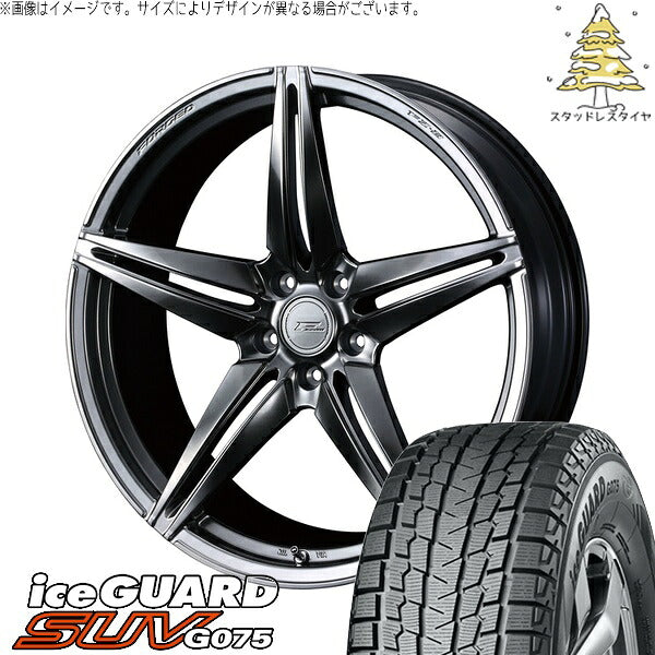ヨコハマタイヤ アイスガード SUV G075 255/55R19 + エフゼロ FZ-3 ダイヤモンドブラック 19インチ 8J +38 5H114.3P スタッドレス・ホイール4本セット。1枚目。