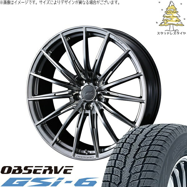 トーヨータイヤ オブザーブ Gsi-6 225/55R18 + エフゼロ FZ-4 ダイヤモンドブラック 18インチ 7.5J +48 5H114.3P スタッドレス・ホイール4本セット。1枚目。