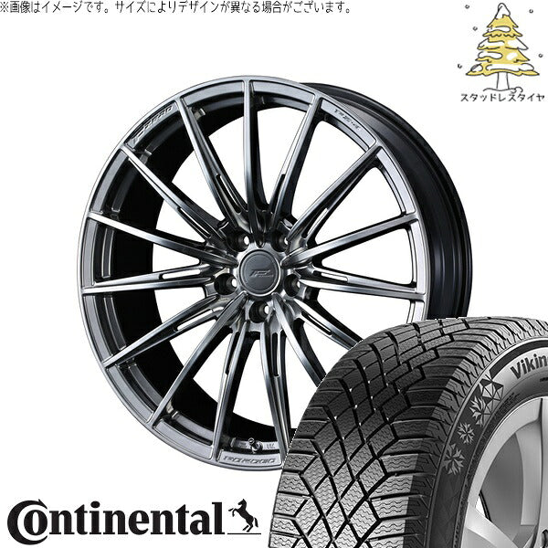 コンチネンタル バイキングコンタクト7 235/60R18 + エフゼロ FZ-4 ダイヤモンドブラック 18インチ 8J +45 5H114.3P スタッドレス・ホイール4本セット。1枚目。