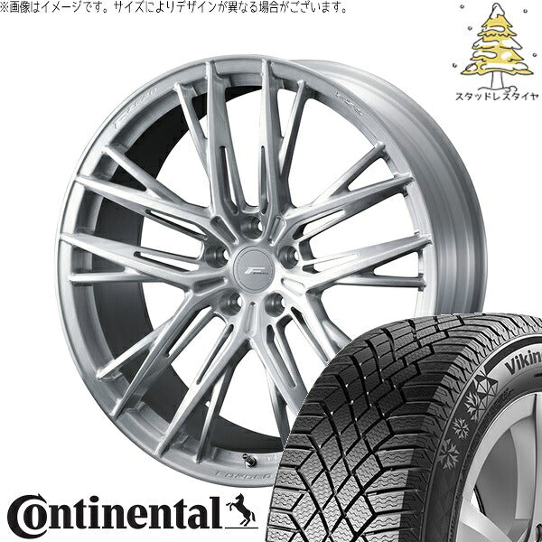 コンチネンタル バイキングコンタクト7 235/40R18 + エフゼロ FZ-5 ブラッシュド 18インチ 8.5J +35 5H114.3P スタッドレス・ホイール4本セット。1枚目。