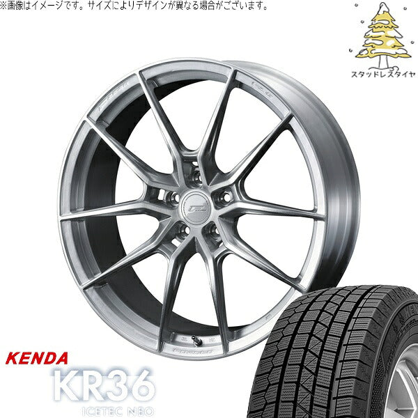 ケンダ アイステックネオ KR36 225/45R18 + エフゼロ FZ-6 ブラッシュド 18インチ 8.5J +40 5H114.3P スタッドレス・ホイール4本セット。1枚目。