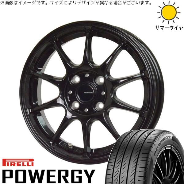 ピレリ パワジー 185/60R15 + Gスピード G07 メタリックブラック 15インチ 5.5J +43 4H100P サマー・ホイール4本セット。1枚目。