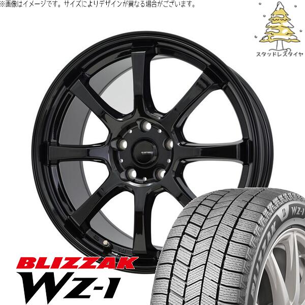 ブリヂストン ブリザック WZ-1 215/45R18 + Gスピード G08 メタリックブラック 18インチ 7J +53 5H114.3P スタッドレス・ホイール4本セット。1枚目。