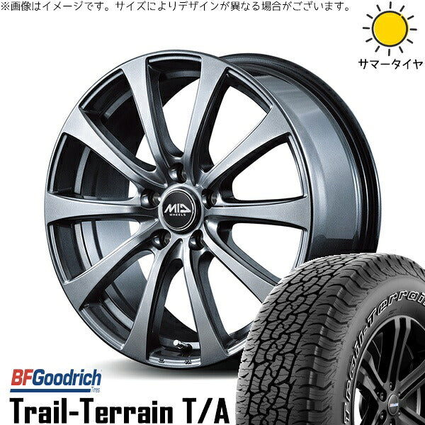 BFグッドリッチ トレイルテレーン T/A 225/60R17 + MIDホイール G10 メタリックグレー 17インチ 7J +55 5H114.3P サマー・ホイール4本セット。1枚目。