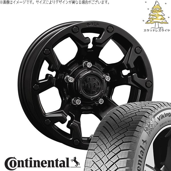 コンチネンタル バイキングコンタクト エイト (VikingContact8) 205/55R16 + マーテルギア ゴーレム マットブラック 16インチ 7.0J +35 5H114.3P スタッドレス・ホイール4本セット。1枚目。