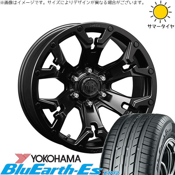 ヨコハマタイヤ ブルーアース ES32 205/65R16 + マーテルギア ゴーレム マットブラック 16インチ 7J +35 5H114.3P サマー・ホイール4本セット。1枚目。