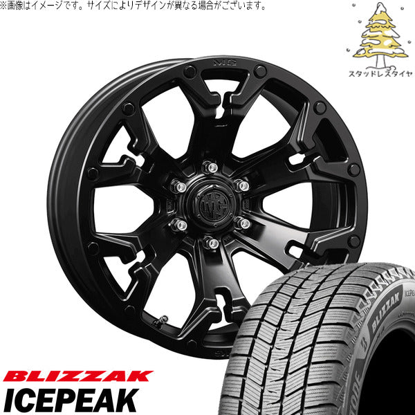 ブリヂストン ブリザック ICEPEAK 265/70R17 + マーテルギア ゴーレム マットブラック 17インチ 8J +20 6H139.7P スタッドレス・ホイール4本セット。1枚目。