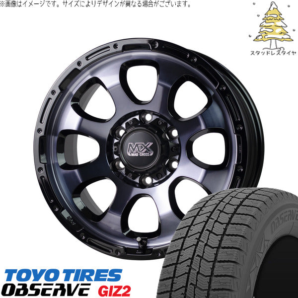 トーヨータイヤ OBSERVE 165/60R14 + マッドクロス グレイス ブラッククリア/リムブラック 14インチ 4.5J +45 4H100P スタッドレス・ホイール4本セット。1枚目。