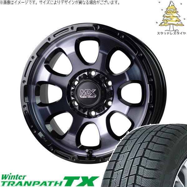 トーヨータイヤ ウィンタートランパス TX 225/60R17 + マッドクロス グレイス ブラッククリア/リムブラック 17インチ 7J +38 5H114.3P スタッドレス・ホイール4本セット。1枚目。