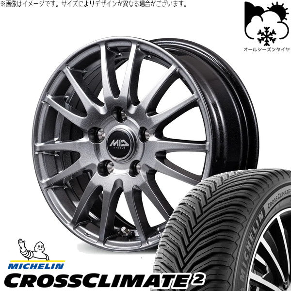 ミシュラン CROSSCLIMATE 2 215/60R16 + MIDホイール GriD メタリックグレー 16インチ 6.5J +53 5H114.3P オールシーズン・ホイール4本セット。1枚目。
