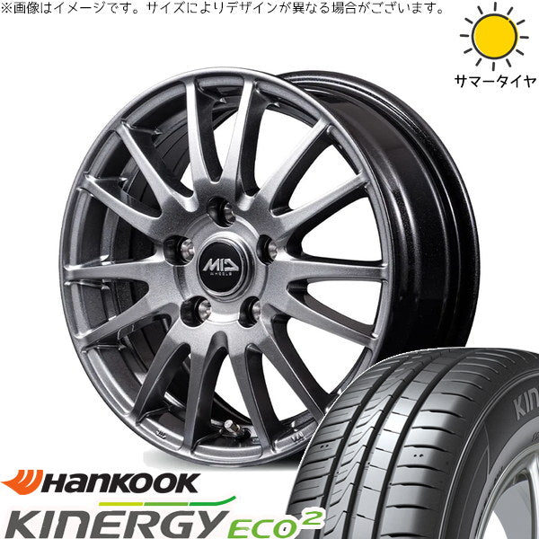 ハンコック キナジーエコ2 K435 215/60R16 + MIDホイール GriD メタリックグレー 16インチ 6.5J +53 5H114.3P サマー・ホイール4本セット。1枚目。