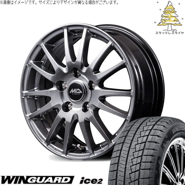 ネクセン ウィンガード アイス2 205/60R16 + MIDホイール GriD メタリックグレー 16インチ 6.5J +38 5H114.3P スタッドレス・ホイール4本セット。1枚目。