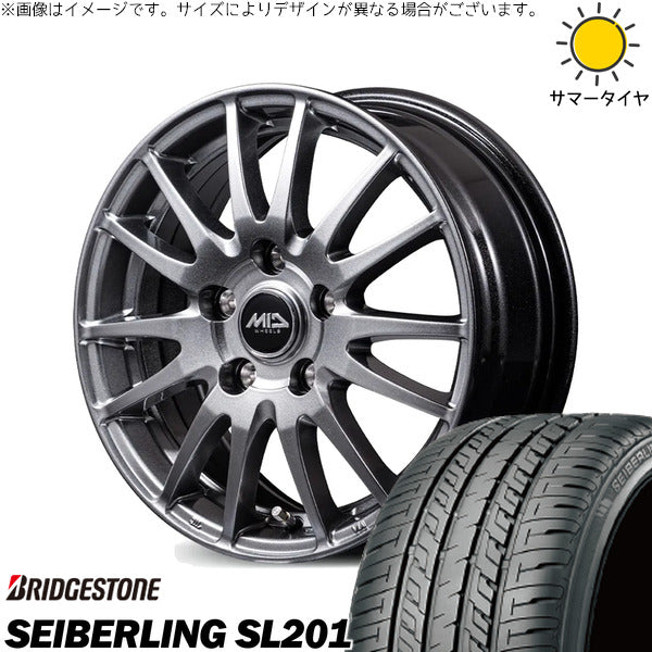 ブリヂストン SEBERLING SL201 215/50R17 + MIDホイール GriD メタリックグレー 17インチ 7.0J +48 5H114.3P サマー・ホイール4本セット。1枚目。