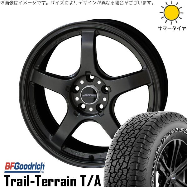 BFグッドリッチ トレイルテレーン T/A 225/60R18 + トレーサー GT-V ガンブラック 18インチ 8.5J +35 5H120P サマー・ホイール4本セット。1枚目。