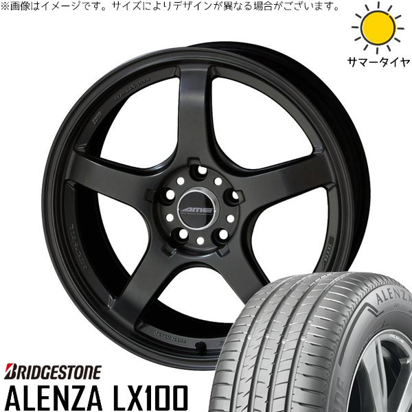 ブリヂストン アレンザ LX100 225/60R18 + トレーサー GT-V ガンブラック 18インチ 8.5J +35 5H120P サマー・ホイール4本セット。1枚目。