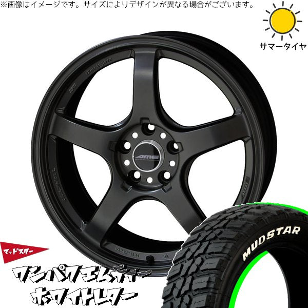マッドスター ワンパクMT 225/60R18 + トレーサー GT-V ガンブラック 18インチ 8.5J +35 5H120P サマー・ホイール4本セット。1枚目。