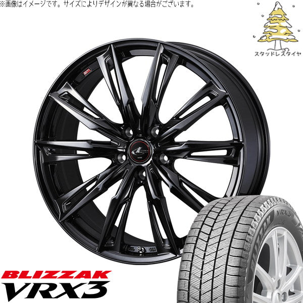 ブリヂストン ブリザック VRX3 235/55R19 + レオニス GX ハイパーブラック/メタルコート 19インチ 8J +43 5H114.3P スタッドレス・ホイール4本セット。1枚目。