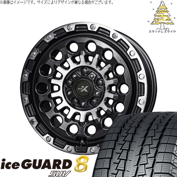 ヨコハマタイヤ アイスガード8 SUV 175/80R16 + PPX GX14 マットブラックポリッシュ 16インチ 5.5J +22 5H139.7P スタッドレス・ホイール4本セット。1枚目。
