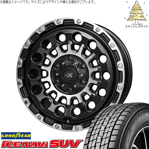 グッドイヤー アイスナビ SUV 215/65R16 + PPX GX14 マットブラックポリッシュ 16インチ 6.5J +44 6H139.7P スタッドレス・ホイール4本セット。1枚目。