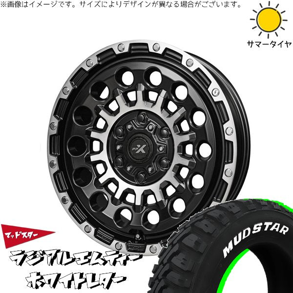 マッドスター ラジアルMT 225/70R16 + PPX GX14 マットブラックポリッシュ 16インチ 5.5J +22 5H139.7P サマー・ホイール4本セット。1枚目。