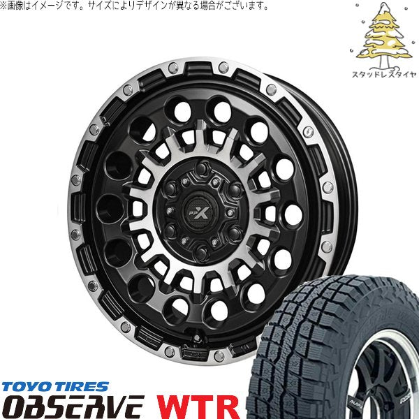 トーヨータイヤ オブザーブ W/T-R 225/70R16 + PPX GX14 マットブラックポリッシュ 16インチ 5.5J +22 5H139.7P スタッドレス・ホイール4本セット。1枚目。