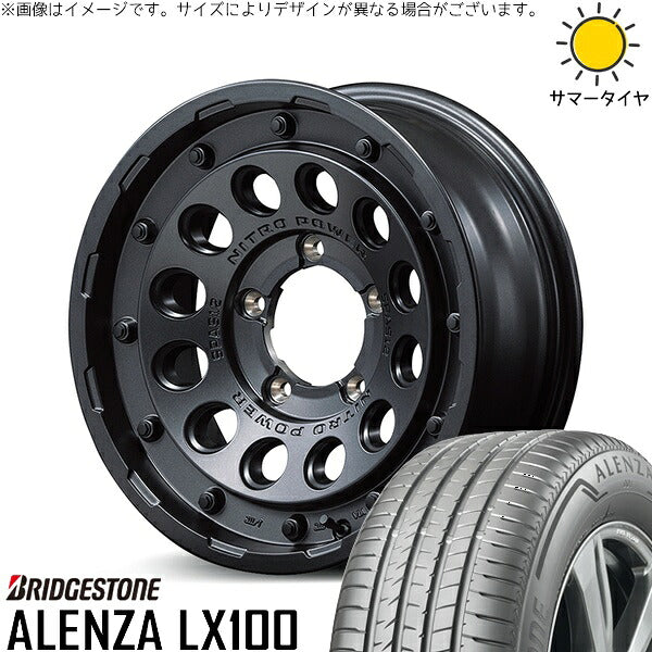 ブリヂストン アレンザ LX100 215/70R16 + ナイトロパワー H12 ショットガン バレルブラック 16インチ 5.5J +20 5H139.7P サマー・ホイール4本セット。1枚目。