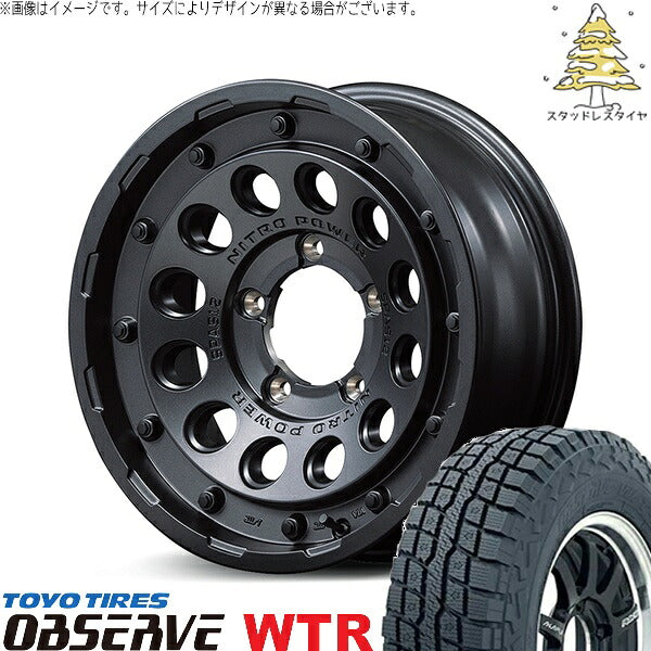 トーヨータイヤ オブザーブ W/T-R 225/70R16 + ナイトロパワー H12 ショットガン バレルブラック 16インチ 5.5J +20 5H139.7P スタッドレス・ホイール4本セット。1枚目。