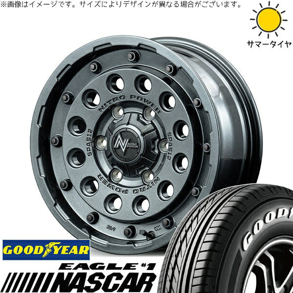 グッドイヤー イーグル ナスカー 215/65R16 + ナイトロパワー H12 ショットガン ガンメタルシルバー 16インチ 6.5J +38 6H139.7P サマー・ホイール4本セット。1枚目。