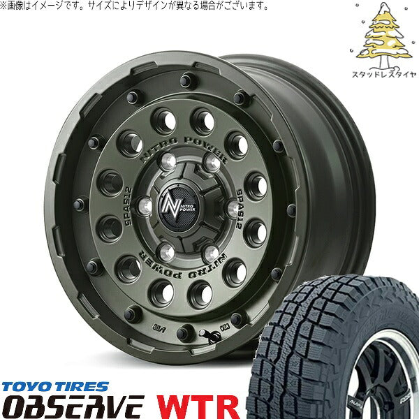 トーヨータイヤ オブザーブ W/T-R (OBSERVE WTR) 215/65R16 + ナイトロパワー H12 ショットガン セミグロスODグリーン 16インチ 7.0J +40 5H114.3P スタッドレス・ホイール4本セット。1枚目。