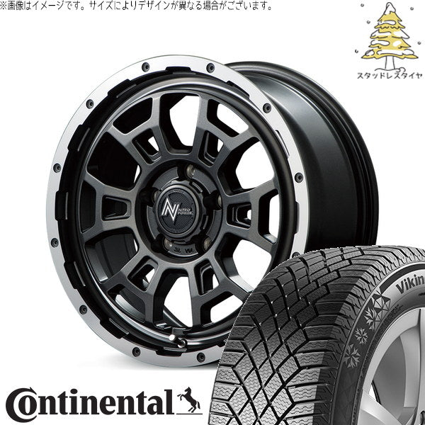 コンチネンタル バイキングコンタクト7 215/70R16 + ナイトロパワー H6 スラッグ セミグロスガンメタ 16インチ 7J +40 5H114.3P スタッドレス・ホイール4本セット。1枚目。