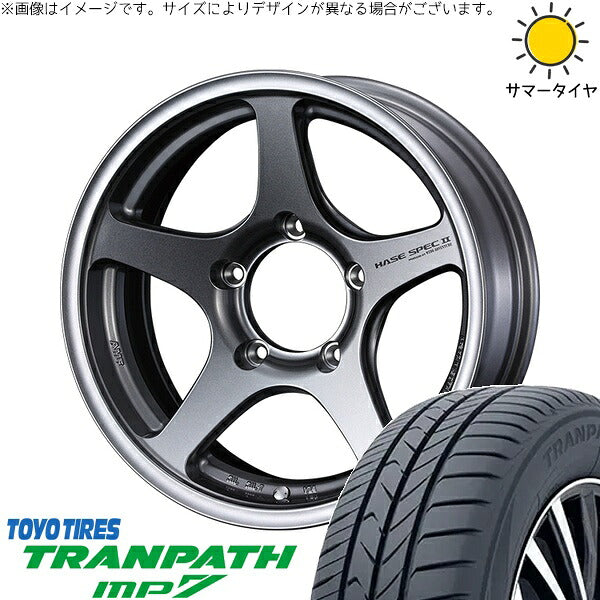 トーヨータイヤ トランパス MP7 215/70R16 + ハセスペック2 ライトガンメタリック 16インチ 6J -5 5H139.7P サマー・ホイール4本セット。1枚目。