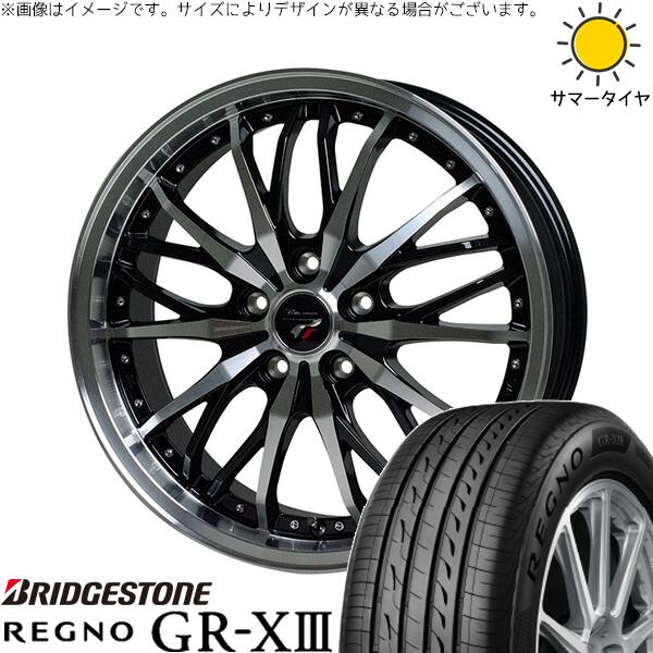 ブリヂストン レグノ GR-X3 RV 225/60R18 + プレシャス HM-3 メタリックブラックポリッシュ 18インチ 7.5J +38 5H114.3P サマー・ホイール4本セット。1枚目。