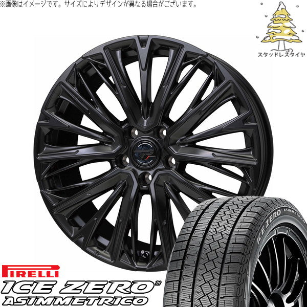 ピレリ アイスゼロアシンメトリコ 235/50R18 + プレシャス HM-4 セミグロスブラック 18インチ 7.0J +38 5H114.3P スタッドレス・ホイール4本セット。1枚目。