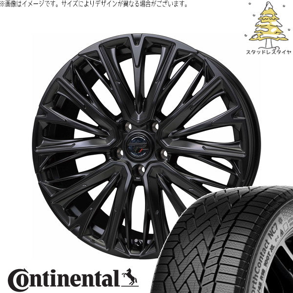 コンチネンタル ノースコンタクト NC7 225/55R18 + プレシャス HM-4 セミグロスブラック 18インチ 7.0J +55 5H114.3P スタッドレス・ホイール4本セット。1枚目。