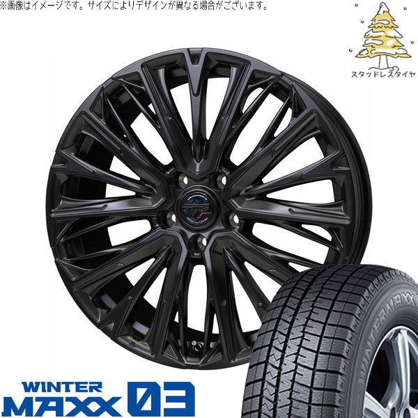 ダンロップ ウィンターマックス03 215/40R18 + プレシャス HM-4 セミグロスブラック 18インチ 7.0J +48 5H114.3P スタッドレス・ホイール4本セット。1枚目。