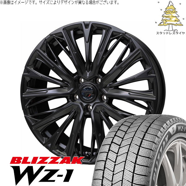 ブリヂストン ブリザック WZ-1 215/50R17 + プレシャス HM-4 セミグロスブラック 17インチ 7.0J +38 5H114.3P スタッドレス・ホイール4本セット。1枚目。