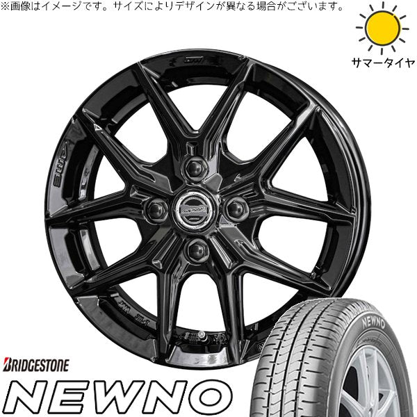 ブリヂストン ニューノ 175/60R16 + スマック IG-TEC グロスブラック 16インチ 6J +40 4H100P サマー・ホイール4本セット。1枚目。