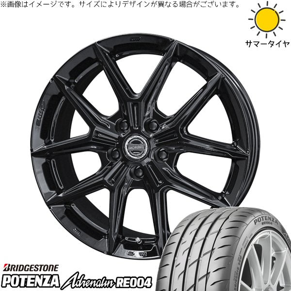 ブリヂストン ポテンザ アドレナリン RE004 225/40R19 + スマック IG-TEC グロスブラック 19インチ 7J +40 5H114.3P サマー・ホイール4本セット。1枚目。