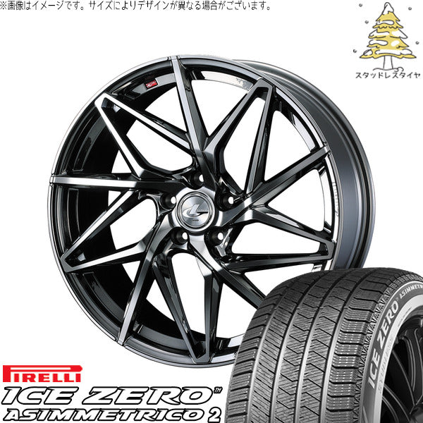 ピレリ アイスゼロアシンメトリコ2 225/60R18 + レオニス IT ブラックメタルコート/ミラーカット 18インチ 7J +55 5H114.3P スタッドレス・ホイール4本セット。1枚目。